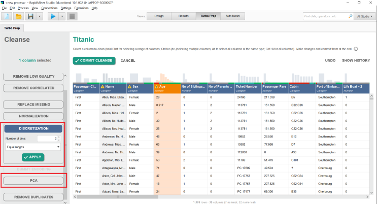  Rapidminer Turbo Prep - Data Cleansing