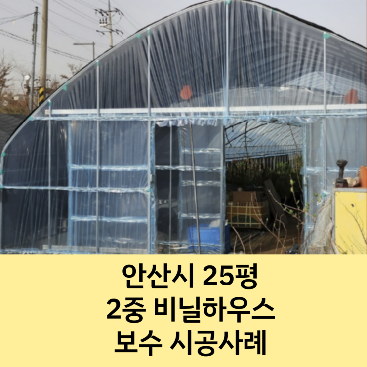  [안산 비닐하우스] 안산시 25평 2중 비닐하우스 A/S 보수 시공사례 / 비닐하우스 보수 시공 / 비닐하우스 A/S 전문 / 화성 비닐하우스 / 수원 비닐하우스 / 영농자재백화점