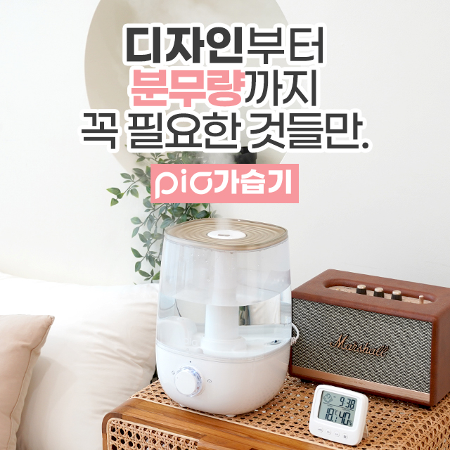  간편세척 가습기  피오 통세척 대용량 초음파 가습기