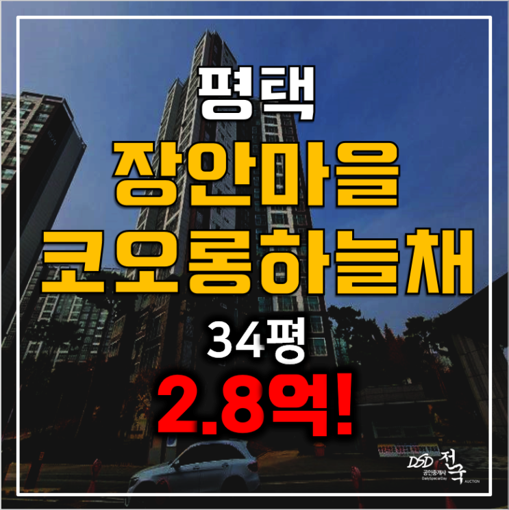 평택아파트경매 장안코오롱하늘채 2.8억 , 서정리역