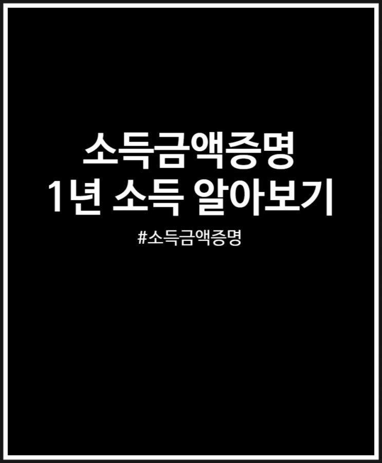  소득금액증명 발급 방법 정리 나의 1년 소득 알아보기