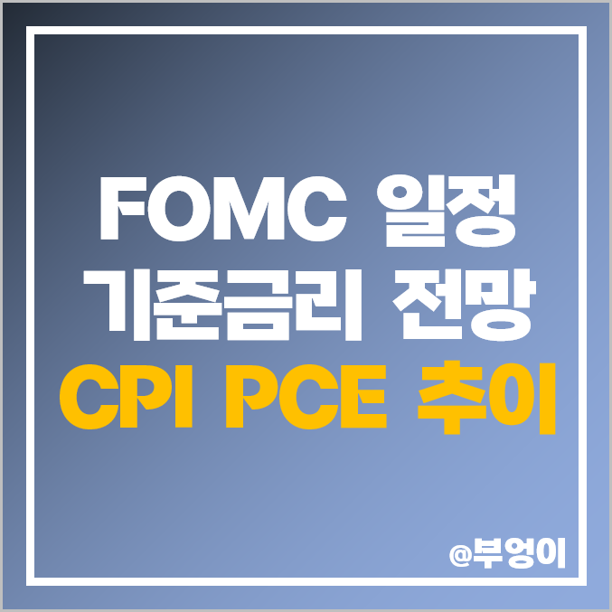 미국 FOMC 일정 및 금리 전망 : 6월 회의 발표 한국 날짜 시간 (ft. CPI, 근원 PCE)