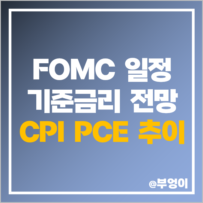미국 FOMC 일정 및 금리 전망 : 6월 회의 발표 한국 날짜 시간 (ft. CPI, 근원 PCE) 미국 FOMC 일정 및 금리 전망 : 6월 회의 발표 한국 날짜 시간 (ft. CPI, 근원 PCE)