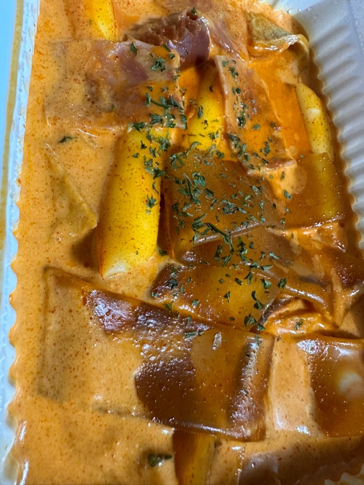  배떡 로제떡볶이,순살양념치킨 세트 (중국당면,오뎅추가)