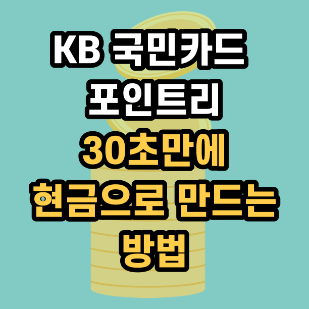  kb 국민카드 포인트리 조회 포인트 사용 현금 입금 30초 만에 하는 방법