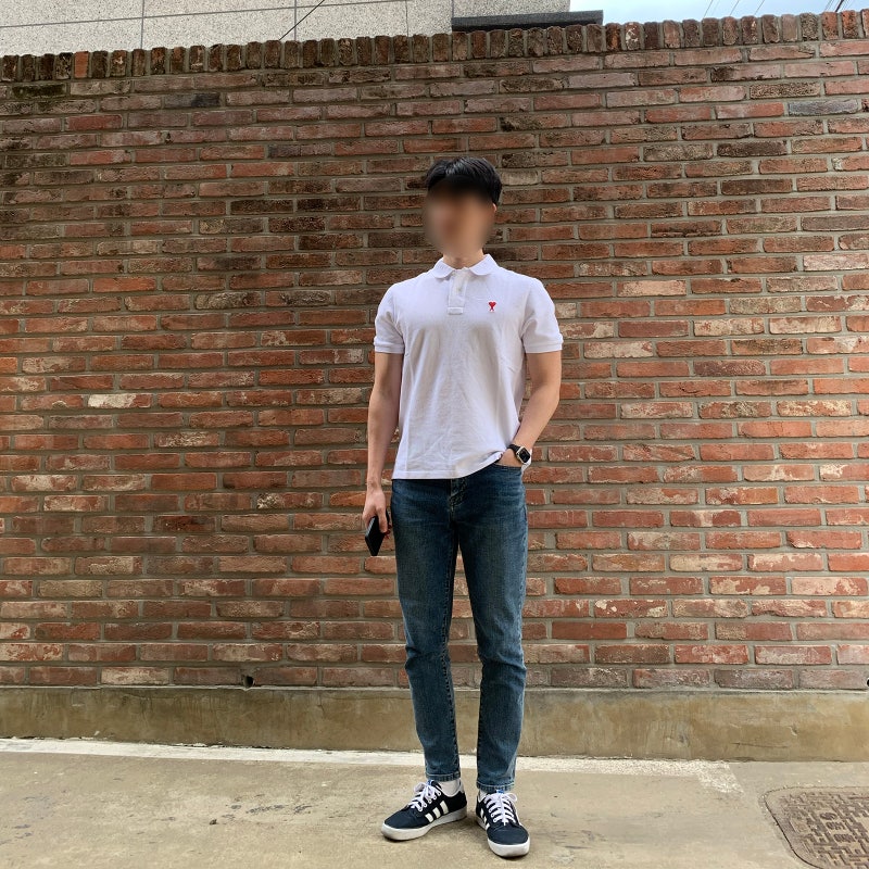 아미 카라티 반팔 폴로티 남자 사이즈 ami 스몰로고 실착 후기