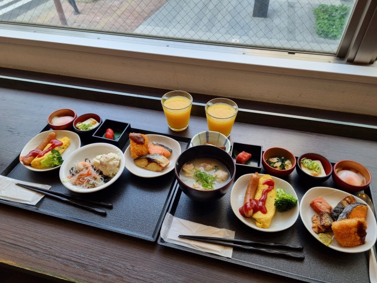 후쿠오카 하카타역 호텔 도미 인 하카타 기온 조식 후기 (이용 시간, 음식 종류)