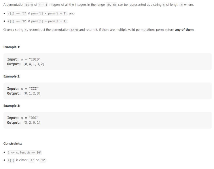  JAVA_DI String Match_LeetCode 942