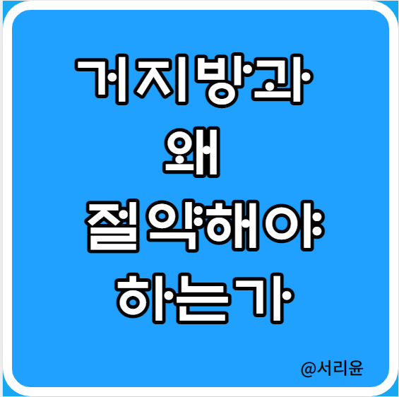  거지방 뜻과 돈 절약하는 법 (Ft. 왜 절약하는가에 대한 고찰)