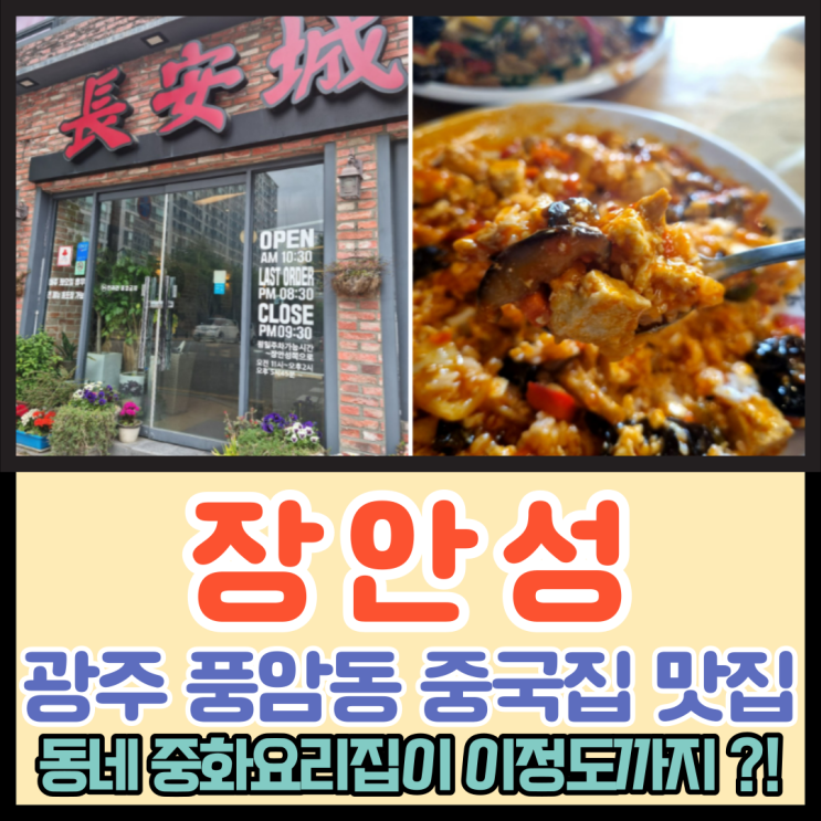  광주 풍암동 중국집 맛집 장안성 동네에서 가장 맛있는 중화요리 내돈내산