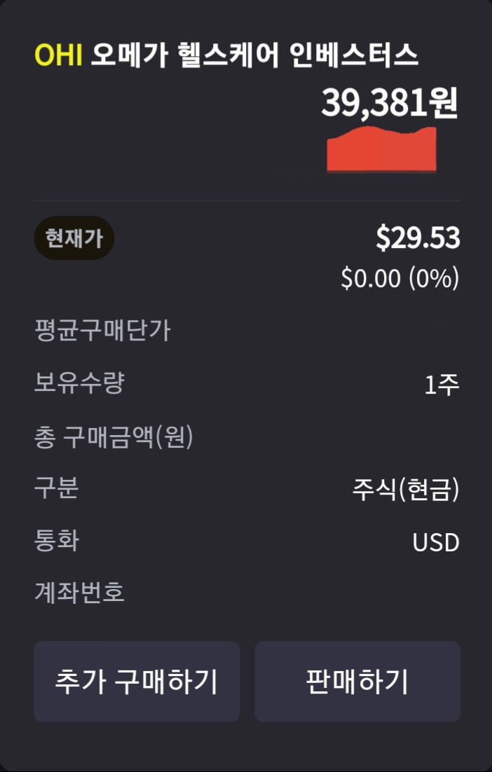  오메가 헬스케어 인베스터즈(OHI) 1주 배당금 수령(5월)