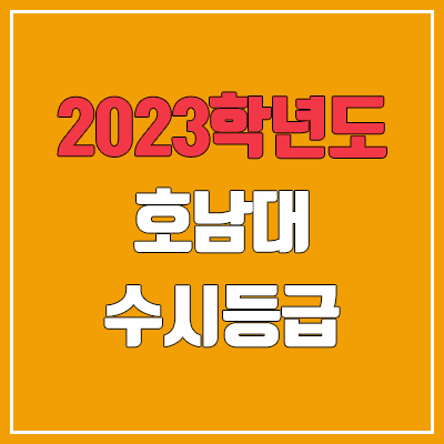 2023 호남대 수시등급 (예비번호, 호남대학교)