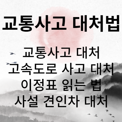  교통사고 발생 시 대처방법 고속도로 사고 시 대처방법 이정표 읽는 법 사설견인차량 대처법 렉카차 대처법 리빙포인트