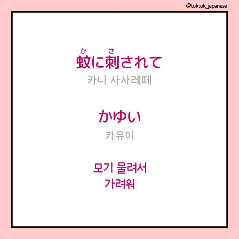 '모기에 물리다', '가렵다' 일본어로? 틀리기 쉬운 일본어 단어 : 네이버 블로그