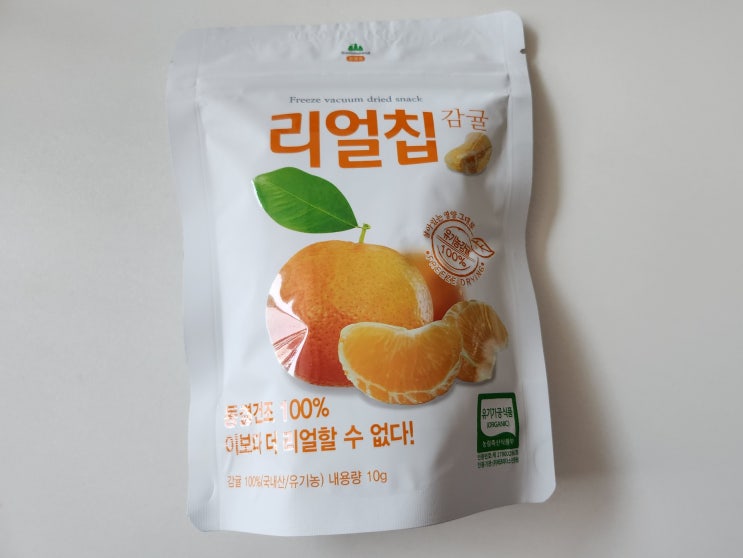  건강한 간식 동결건조 100% 원물 산마을 리얼칩 감귤
