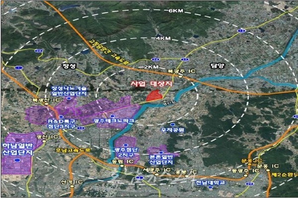  광주광역시, 15일 북구 월출동·용전동 일원 46만2287 신규산단 개발예정지 토지거래 허가구역 지정