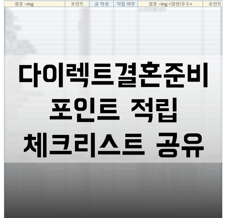  [자료공유] 다렉결혼준비 포인트 적립 리스트 파일 공유 +첨부파일