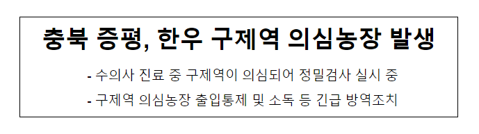 충북 증평, 한우 구제역 의심농장 발생