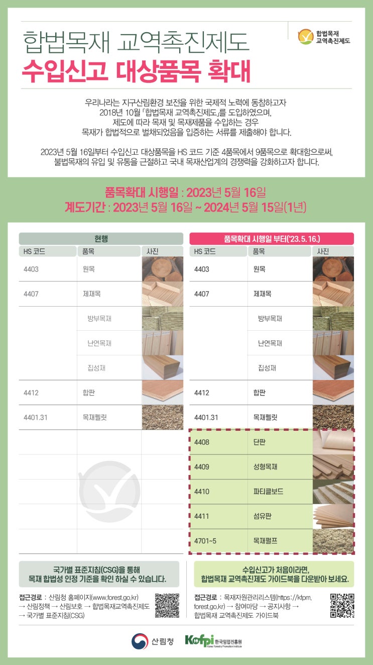 16일부터 펄프도 합법벌채 수입신고 대상_산림청 16일부터 펄프도 합법벌채 수입신고 대상_산림청