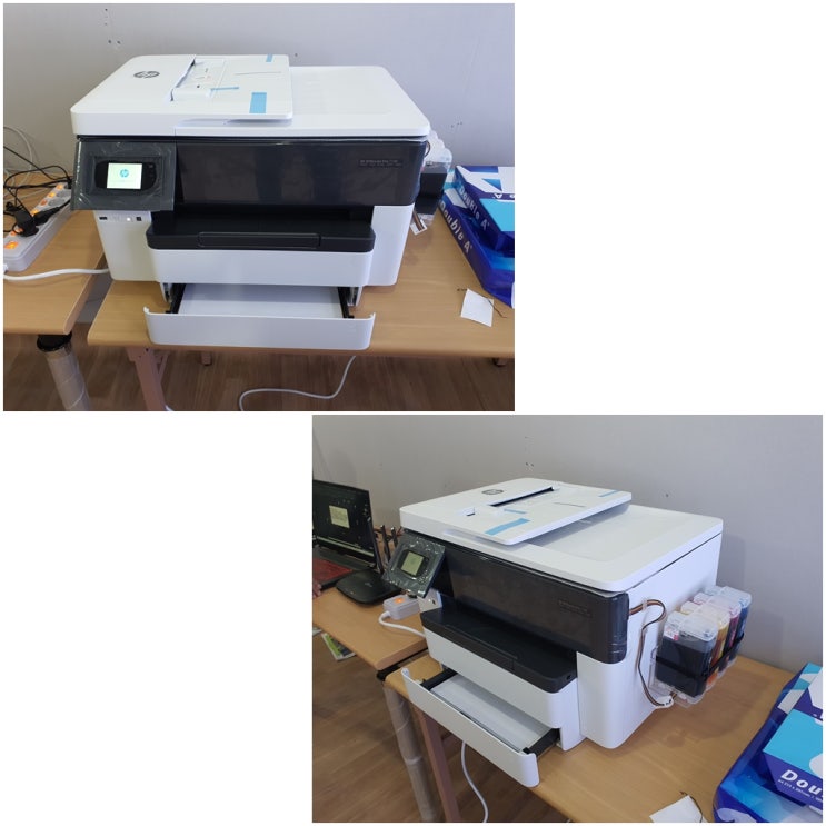  인천 남동구 논현동 프린터 수리 AS, 건설현장 hp7740 무한잉크 프린터 당일 설치