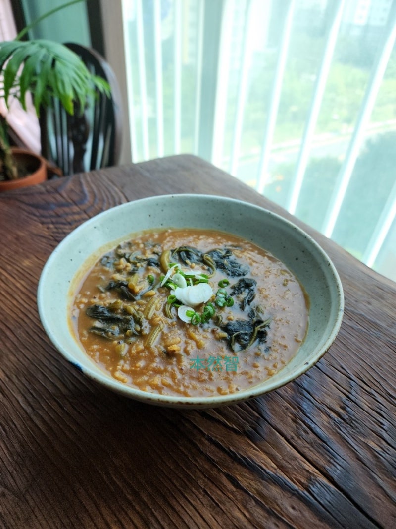 아욱죽 별미 아욱죽 막장(된장)아욱죽 여름 아욱죽 고기 없는 아욱죽 끓이기