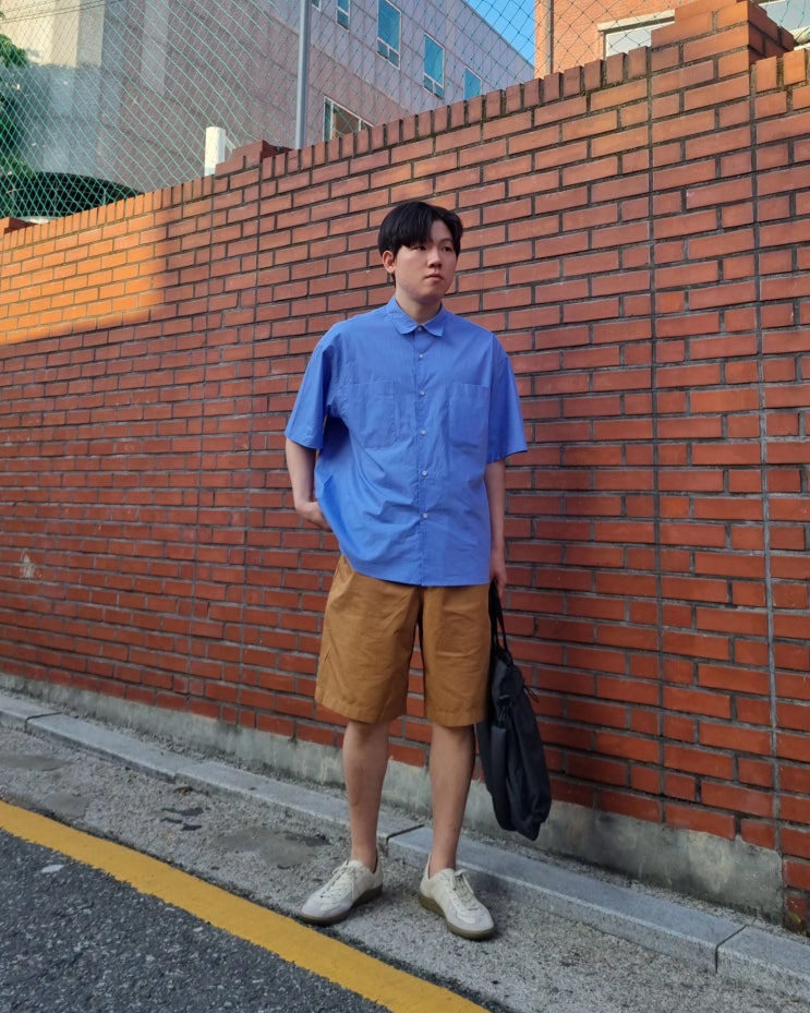  어나더오피스 라이터 셔츠 삭스 블루 리뷰 여름 반팔 셔츠 추천 코디까지