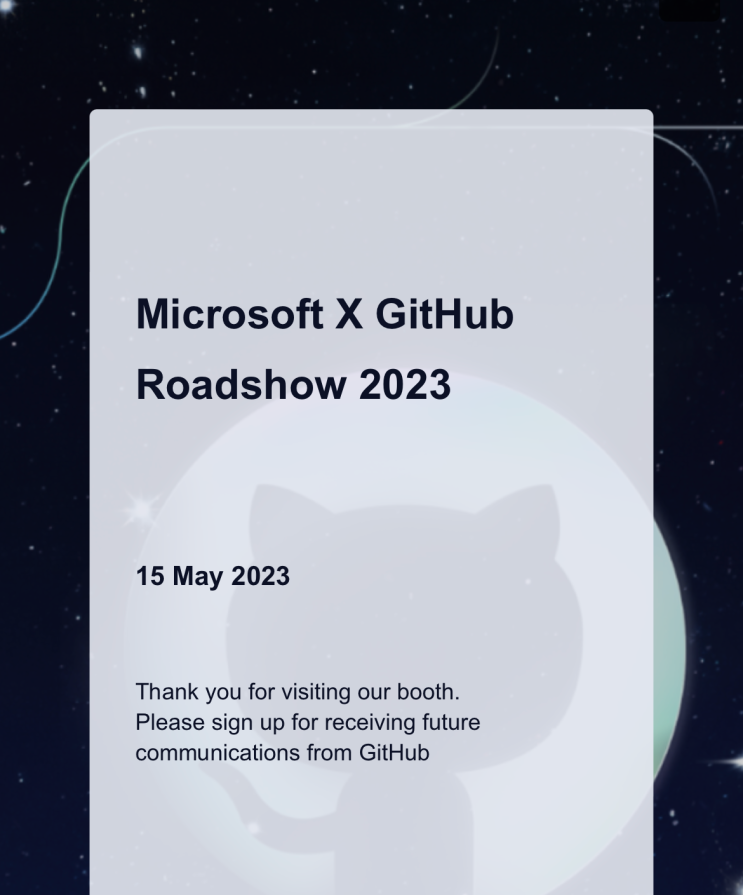 Microsoft X GitHub Roadshow 2023