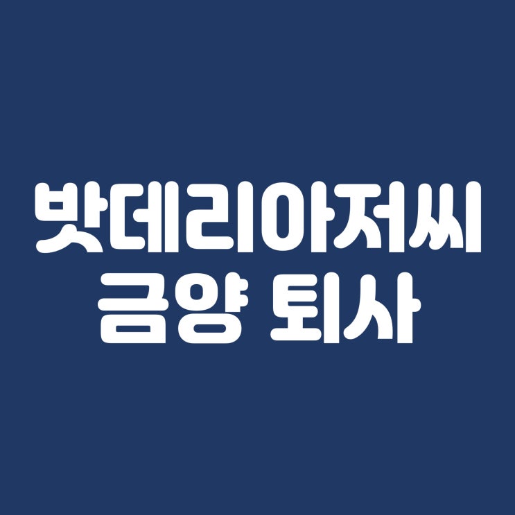  밧데리아저씨 금양 퇴사, 이유는?