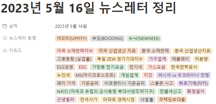 2023년 5월 16일 뉴스레터 챌린지 인증