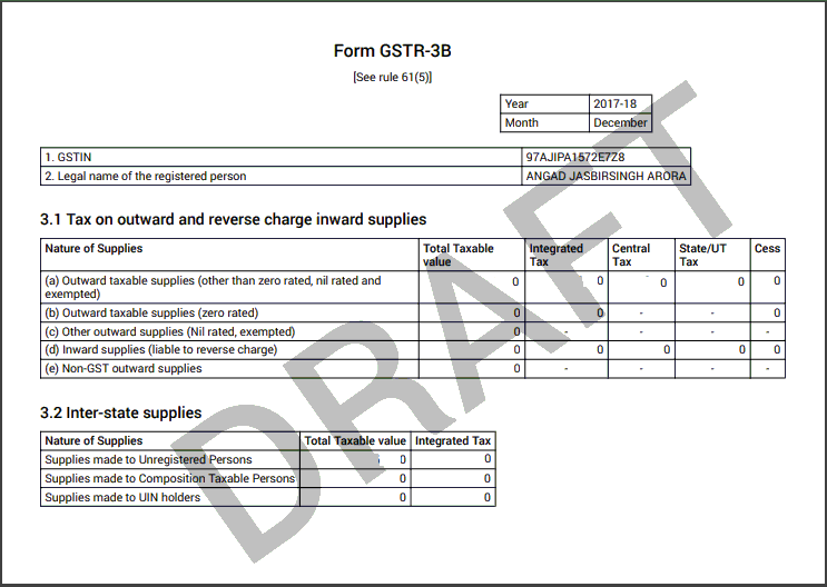 (인디샘 컨설팅) 인도의 GST: 공급에 대한 요약 자료 - GSTR 3B 신고서에 대하여