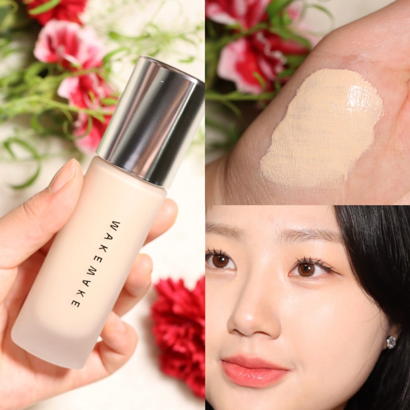 더 좋아진 웨이크 메이크업 워터 벨벳 커버 파운데이션 (피부표현, 지속력, 다크닝 리뷰)