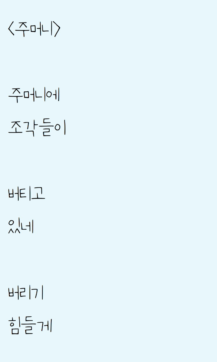  빨래 하다 쓴 자작시: 주머니