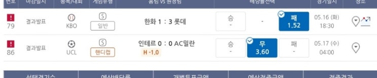프로토 5/16 화요일 2경기도 올킬 적중 프로토 5/16 화요일 2경기도 올킬 적중