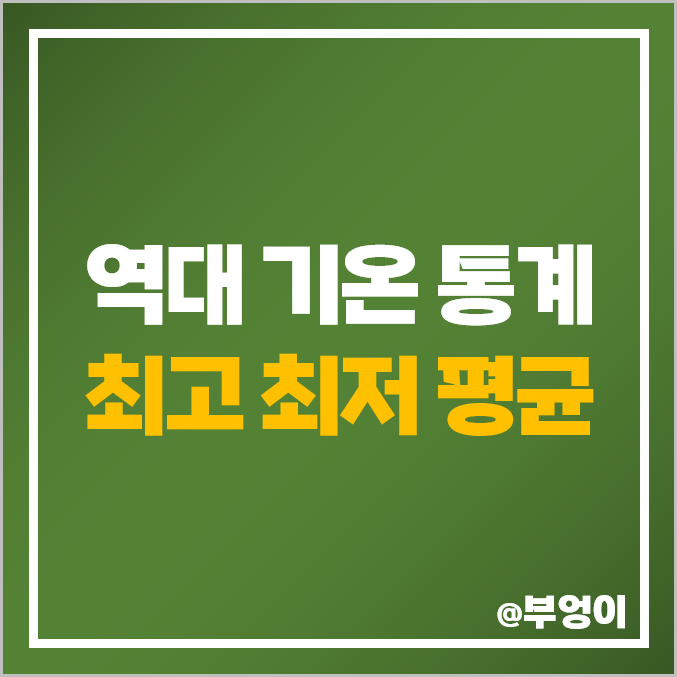 역대 서울 기온 최고 최저 평균 통계 : 한국 연도별 날씨 온도 추이 (제일 추웠던 따뜻했던 시기)