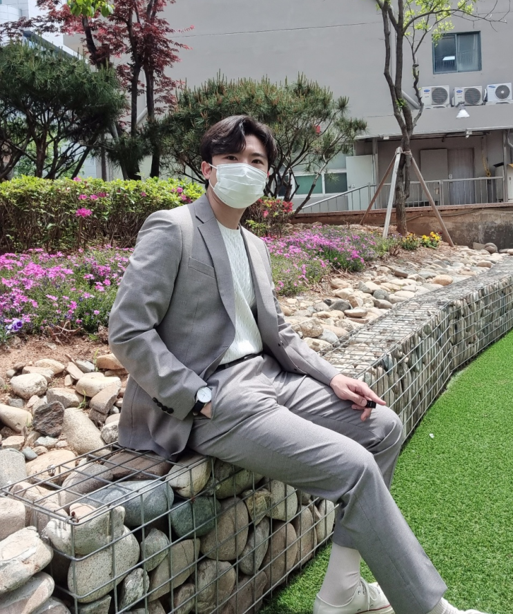  지오지아 정장 여름 셋업으로 결혼식 남자 하객룩 코디하기