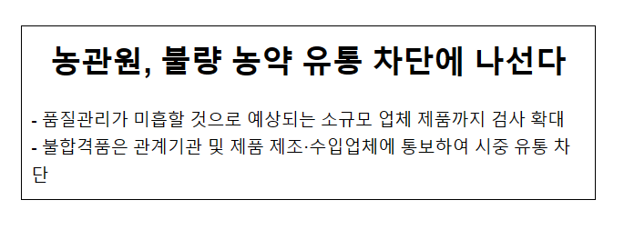 농관원, 불량 농약 유통 차단에 나선다_농림축산식품부