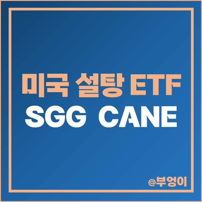 미국 설탕 관련주 ETF - SGG, CANE 주가 및 배당 수익률