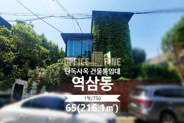  [강남사옥] 신논현역 9분 역삼동 65(216.1) 저렴한 단독주택사옥 건물통임대 [역삼동사옥]