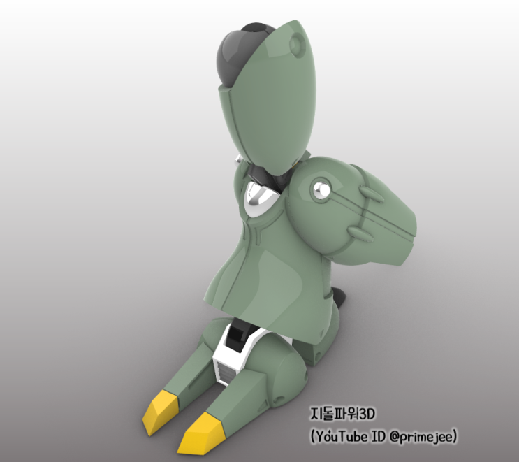  더블제타 건담, 퀸만사 (NZ-000) - 10) 다리(하단) 모델링 완료, 무릎 관절 완료, 다리(상단) 모델링 (70%)