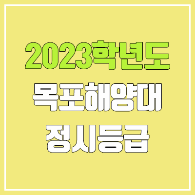 2023 목포해양대학교 정시등급 (예비번호, 목포해양대)