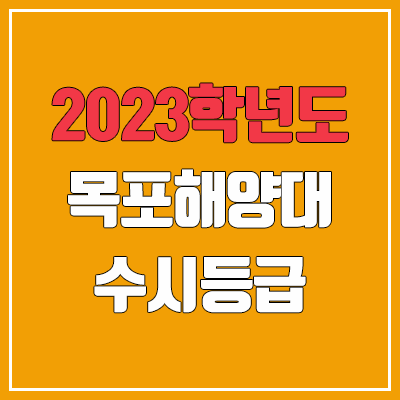 2023 목포해양대학교 수시등급 (예비번호, 목포해양대)