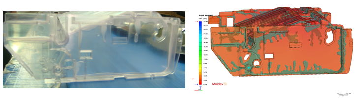 가스 사출 (Gas-assisted Injection Molding)로 제품 치수 안정성 확보에 성공