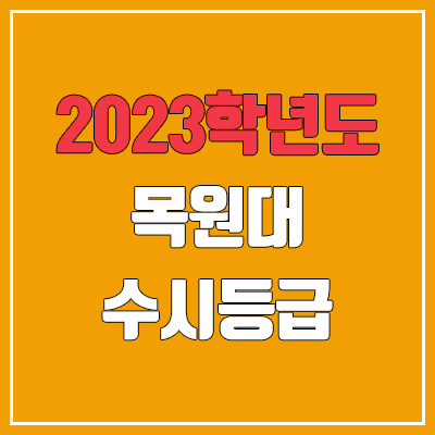 2023 목원대 수시등급 (예비번호, 목원대학교)