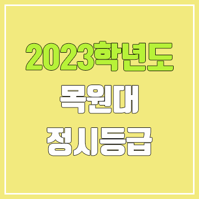 2023 목원대 정시등급 (예비번호, 목원대학교)