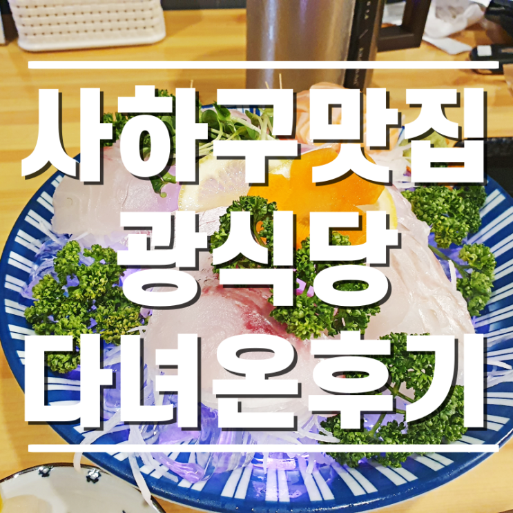  [사하구맛집] 맛깔스러웠던 숙성회가 떠오르는 광식당 다녀온 후기