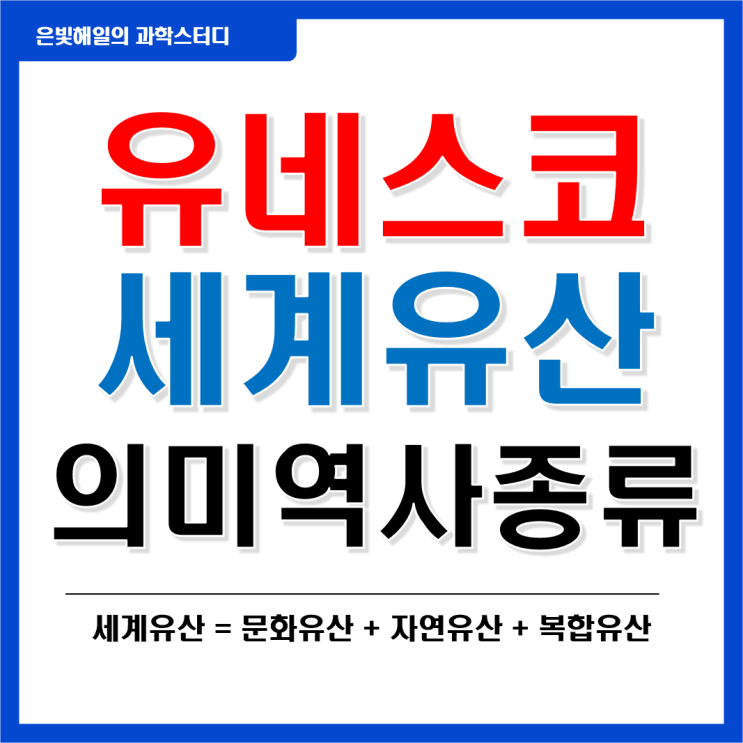 유네스코 세계유산의 의미와 역사, 종류