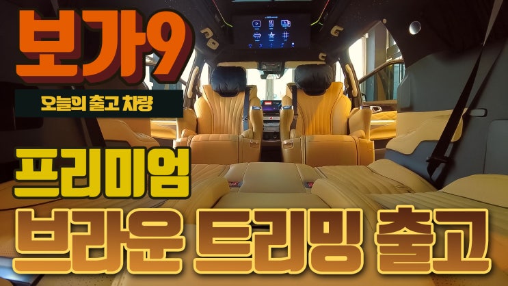  보가9 프리미엄 트림에도 브라운 컬러 트리밍, 브라운 의전-리무진 시트로 출고!