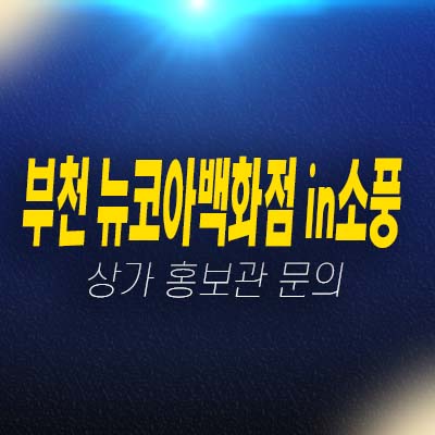 부천 뉴코아백화점in소풍 상동 아울렛 점포 상가분양/매매 평형호실 분양가/매매가 잔여호실 현장 및 홍보관 방문예약!