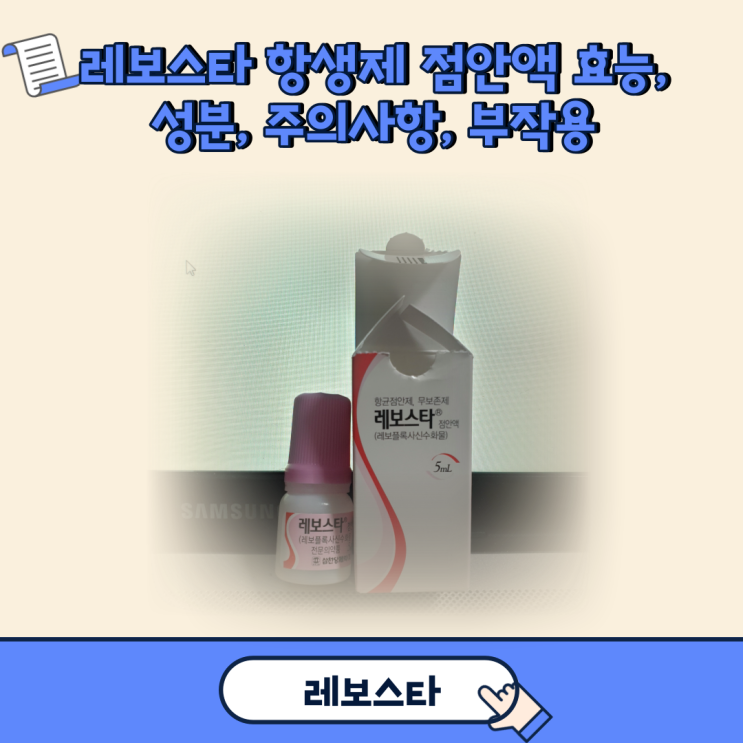  레보스타 항생제 점안액 효능, 성분, 주의사항, 부작용