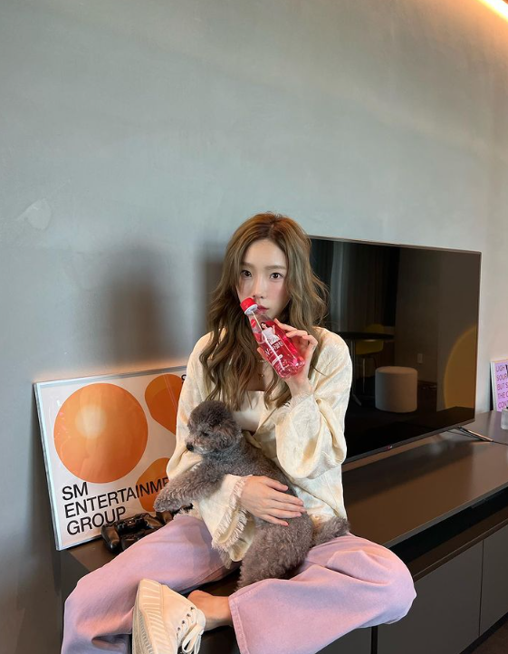  컬러풀한 여성 바지로 연예인들도 즐겨 입는 핑크 데님 진 팬츠 코디 뿌시기